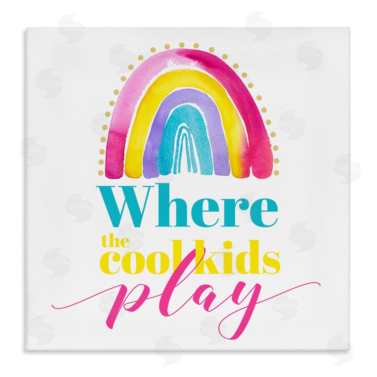 Enya Todd Cool Kids Play Phrase Stretched Canvas Wall Art Print