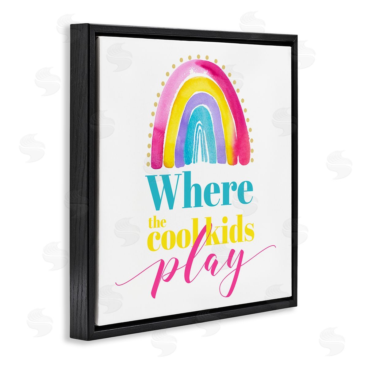 Enya Todd Cool Kids Play Phrase Black Floating Frame Canvas Wall Art Print
