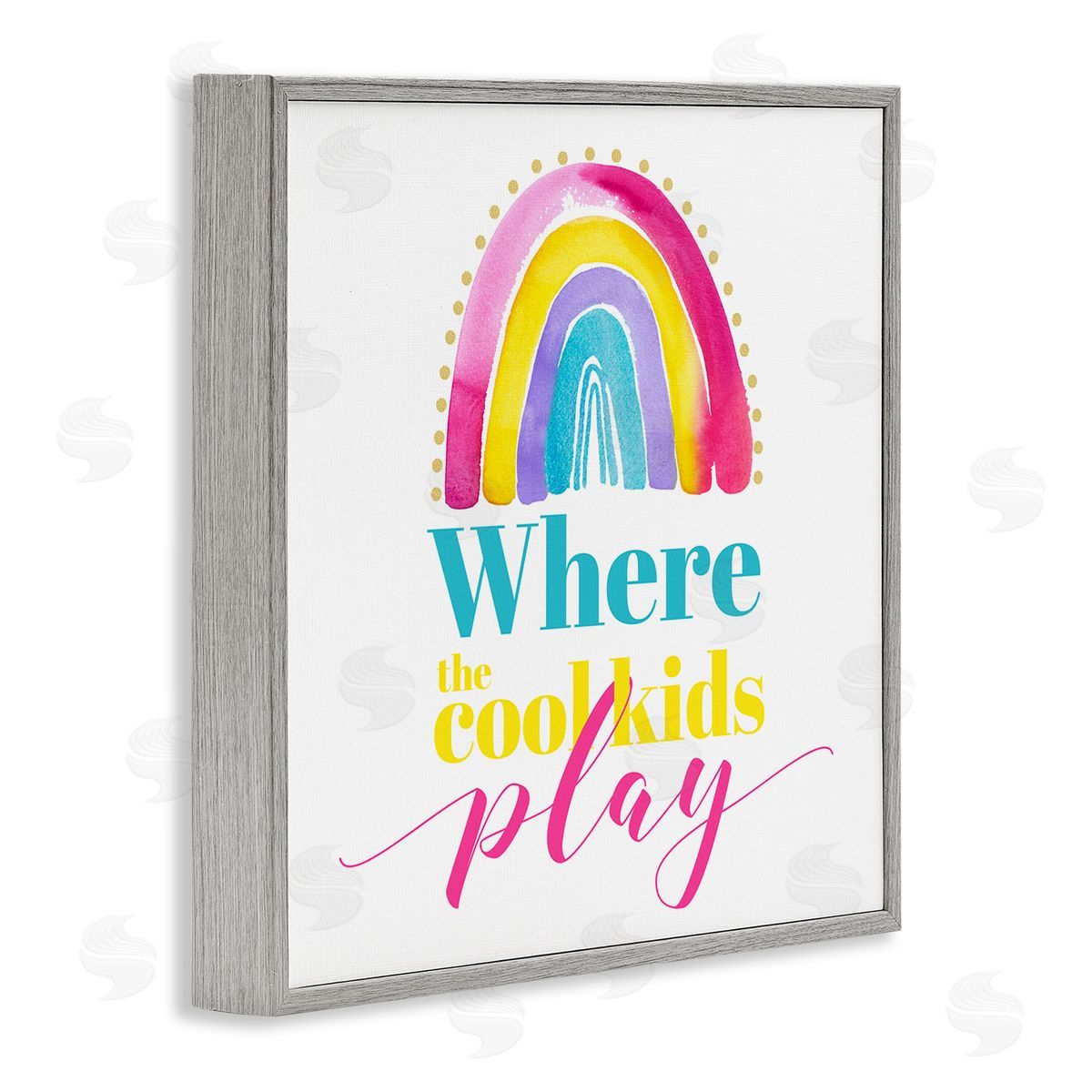 Enya Todd Cool Kids Play Phrase Gray Framed Glicee Wall Art Print