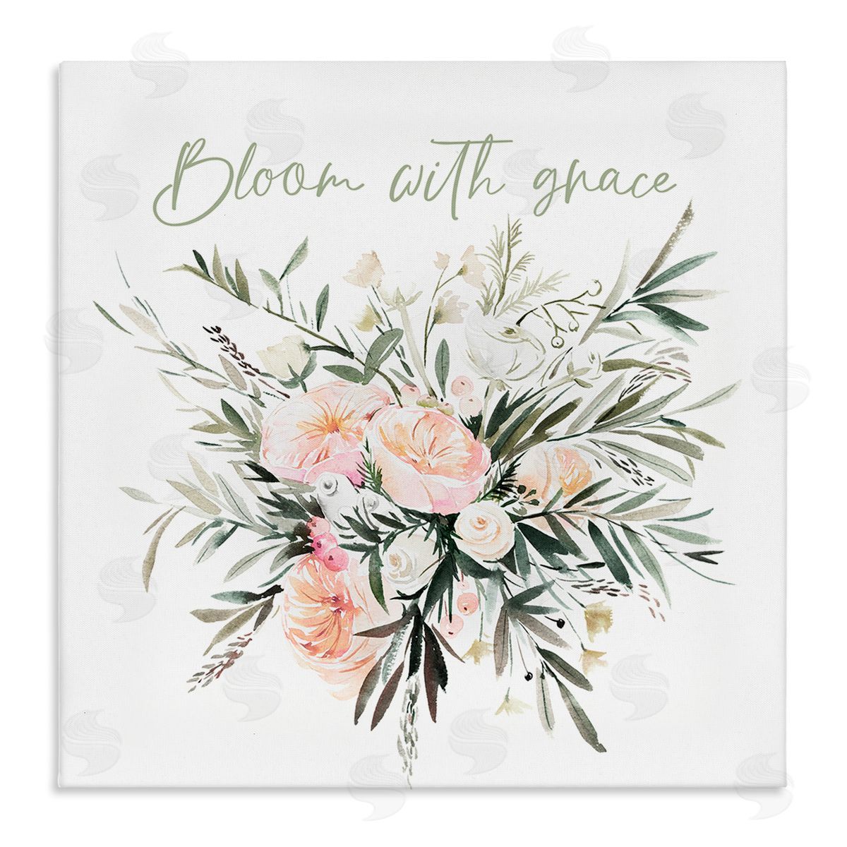 Enya Todd Floral Bloom With Grace Stretched Canvas Wall Art Print
