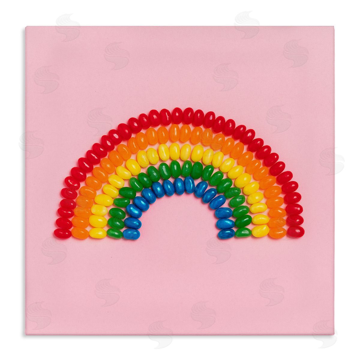 LISH Creative Rainbow Shaped Candies Stretched Canvas Wall Art Print