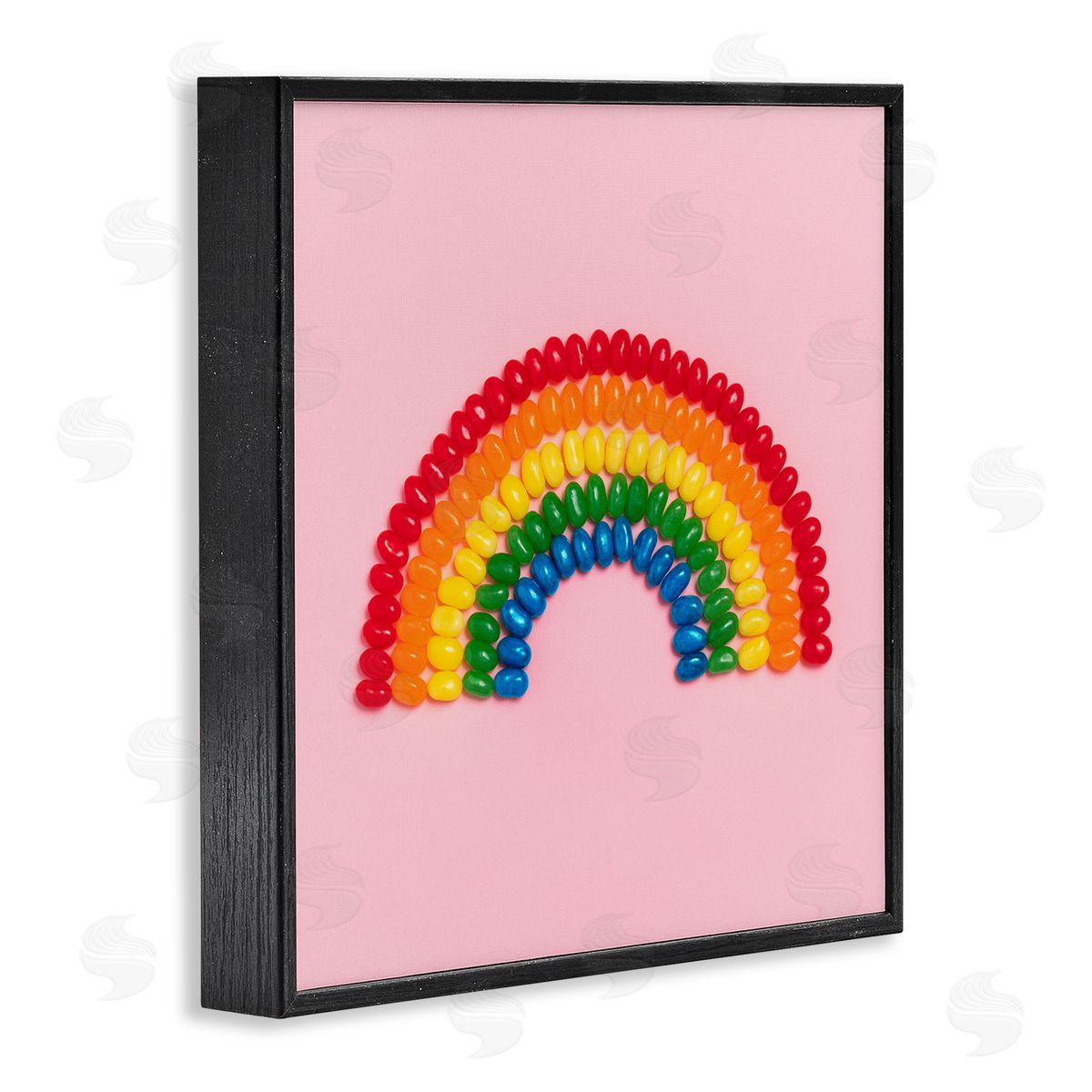 LISH Creative Rainbow Shaped Candies Black Framed Glicee Wall Art Print