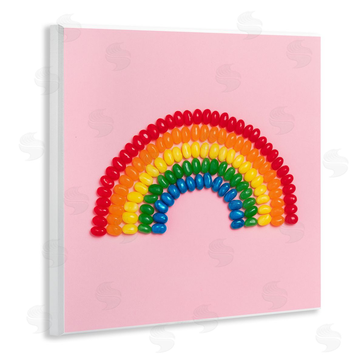 LISH Creative Rainbow Shaped Candies Wooden Wall Plaque Art Print