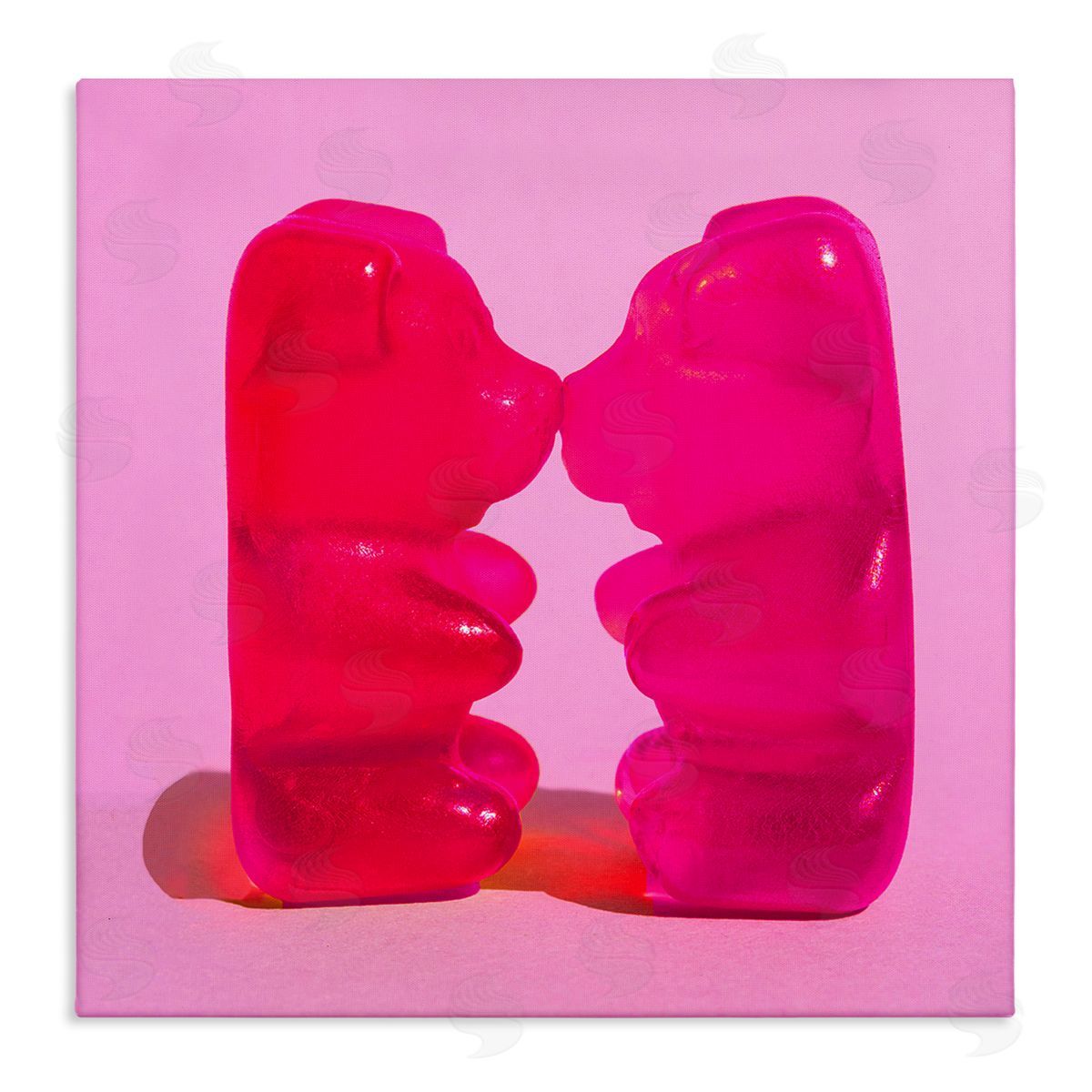 Stupell Studio Kissing Gummy Candy Bears Stretched Canvas Wall Art Print