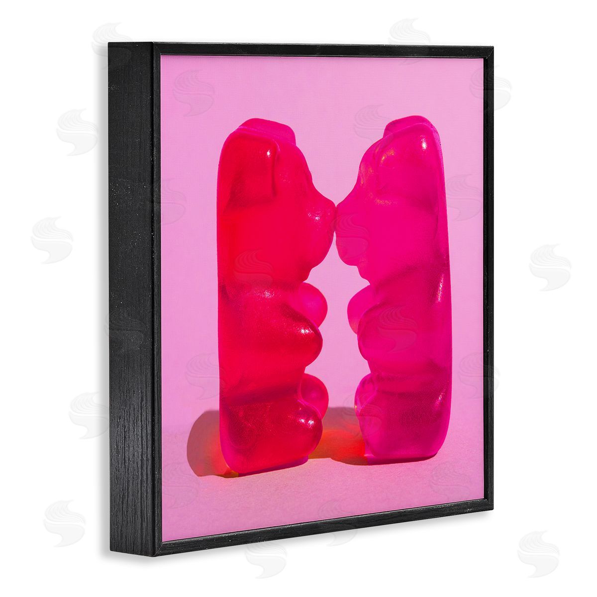 Stupell Studio Kissing Gummy Candy Bears Black Framed Glicee Wall Art Print