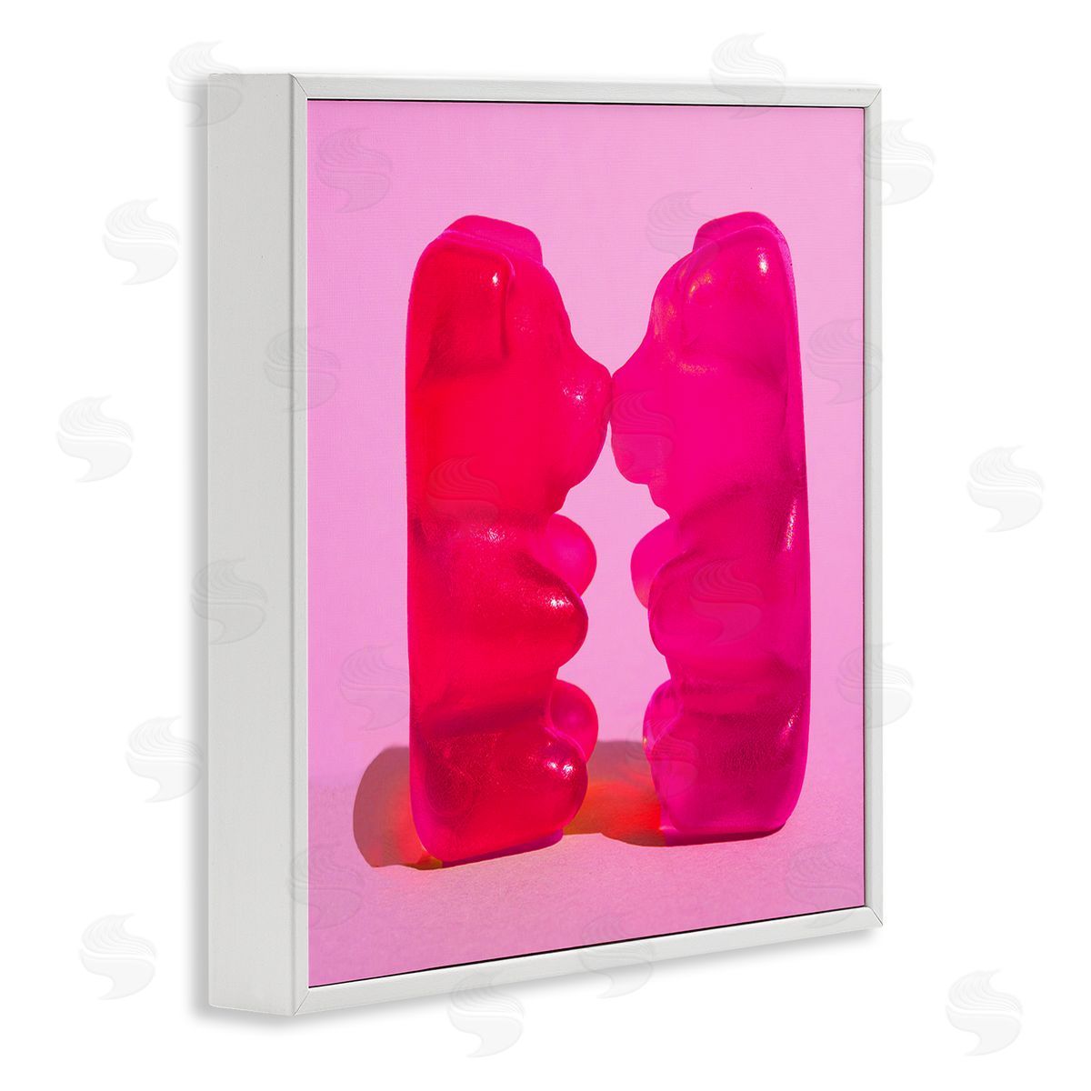 Stupell Studio Kissing Gummy Candy Bears White Framed Glicee Wall Art Print