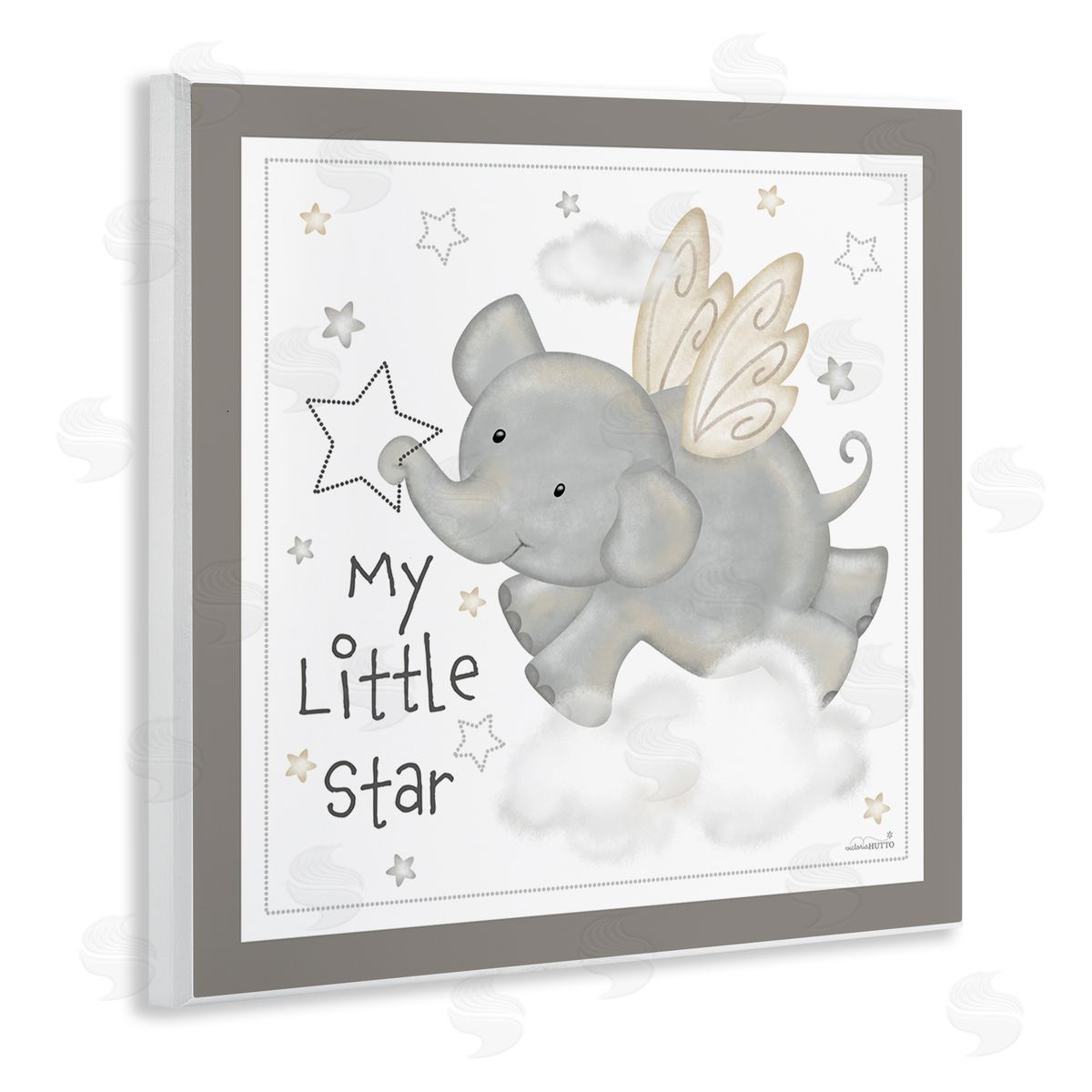 Victoria Hutto My Little Star Elephant Wooden Wall Plaque Art Print