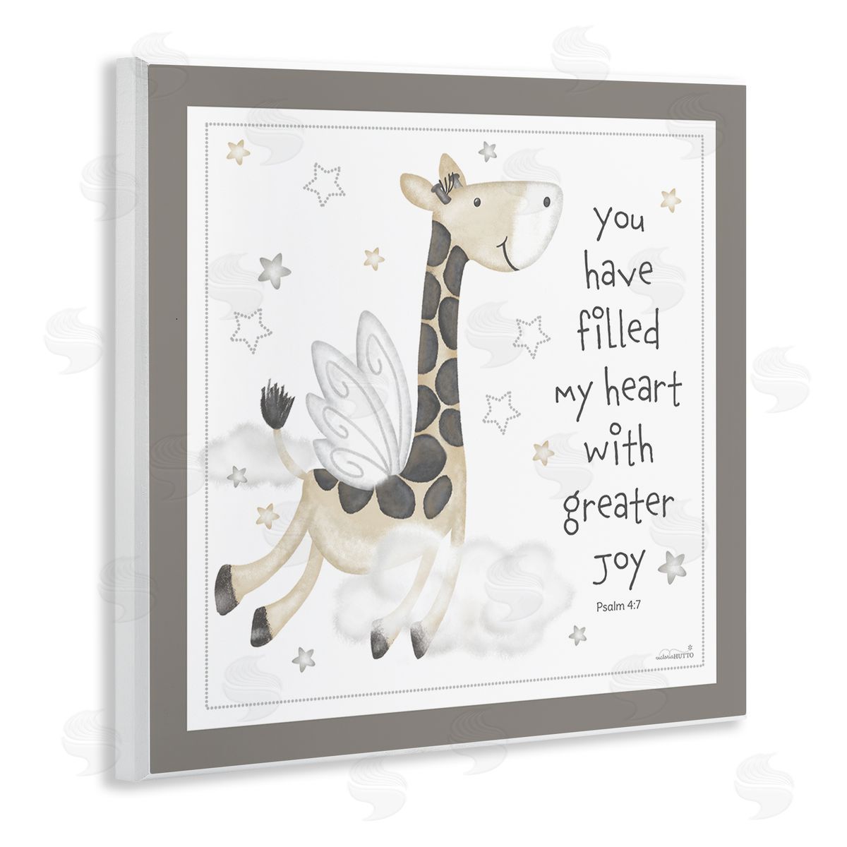 Victoria Hutto Psalm Verse Giraffe Wooden Wall Plaque Art Print