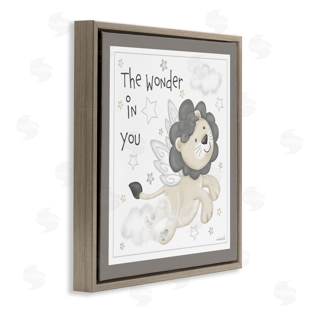 Victoria Hutto The Wonder in You Lion Brown Floating Frame Canvas Wall Art Print