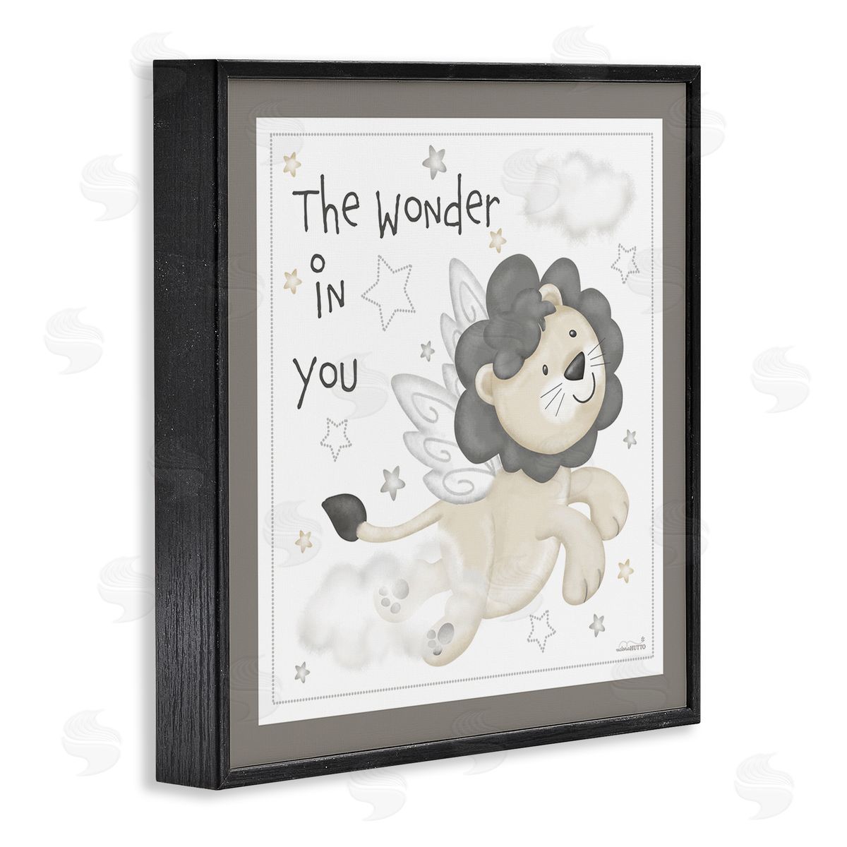 Victoria Hutto The Wonder in You Lion Black Framed Glicee Wall Art Print