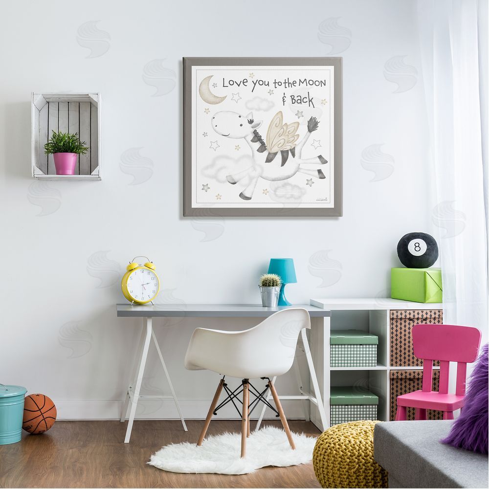 Victoria Hutto Moon & Back Zebra Canvas Wall Art in Room