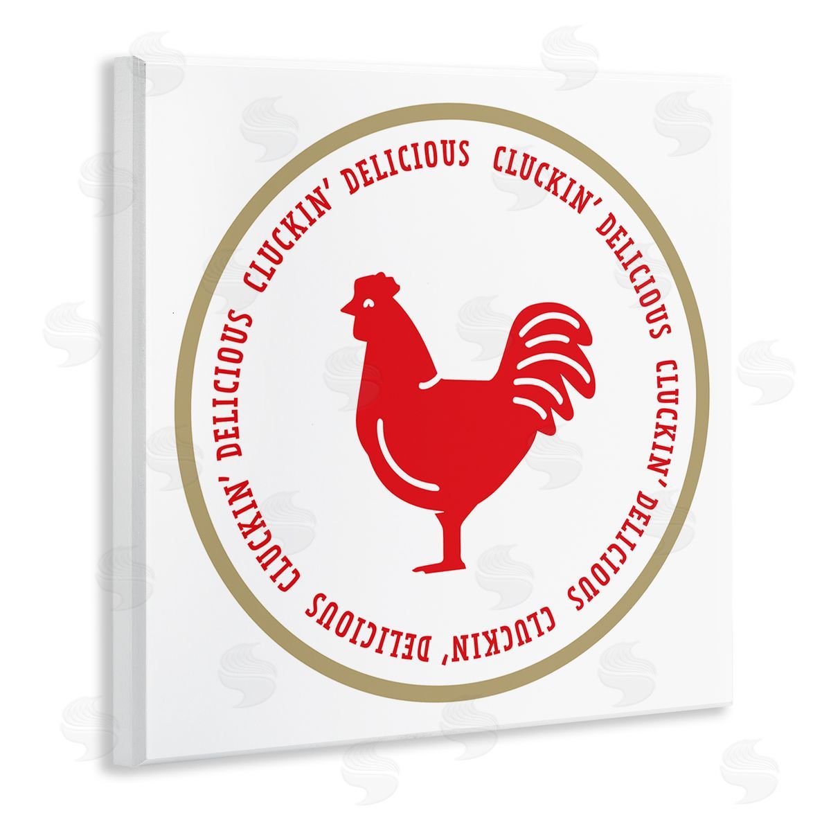 Emily Dumas Cluckin' Delicious Phrase Wooden Wall Plaque Art Print