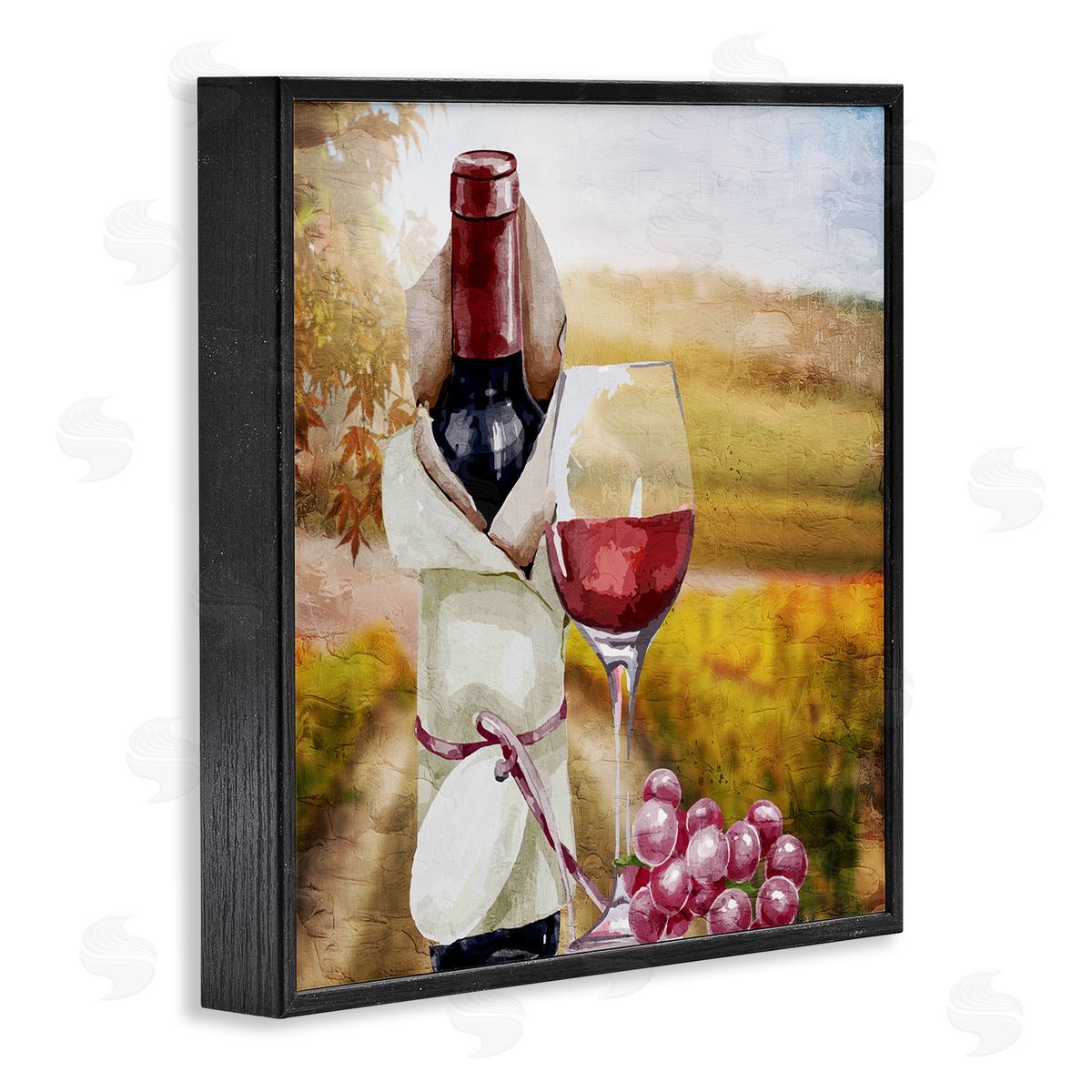 Kim Allen Wine Bottle Scenery Black Framed Glicee Wall Art Print