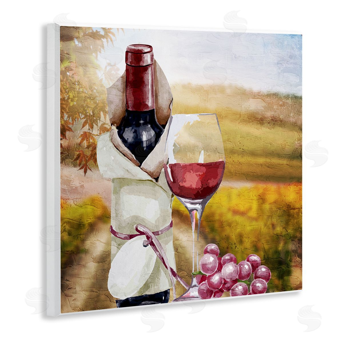Kim Allen Wine Bottle Scenery Wooden Wall Plaque Art Print