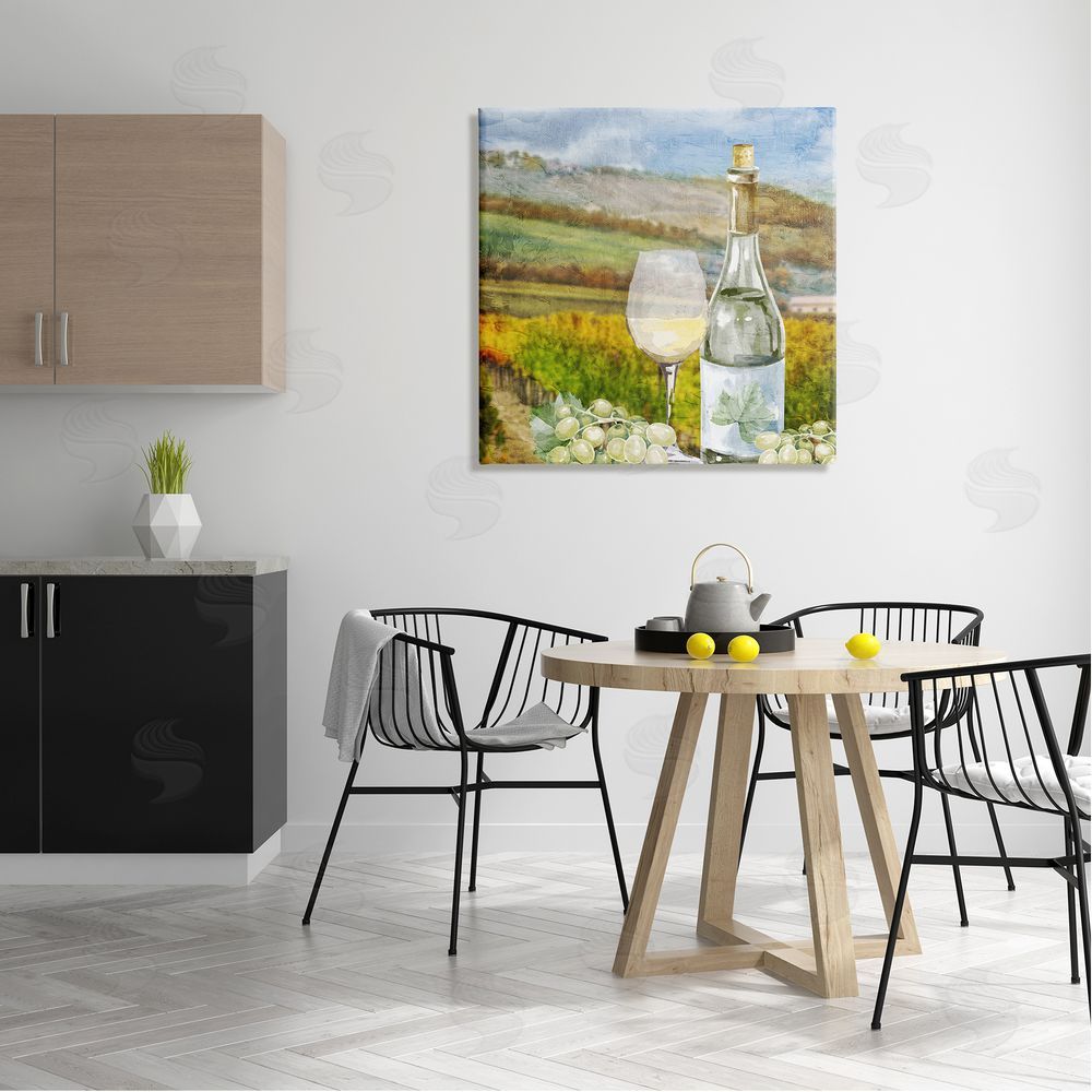 Kim Allen Wine Vineyard Scene Canvas Wall Art in Room