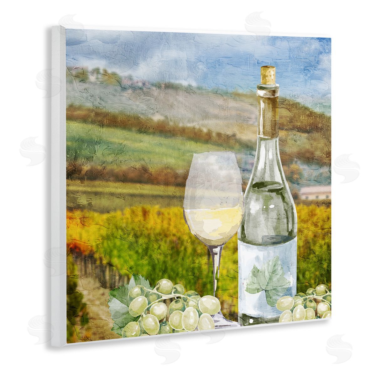 Kim Allen Wine Vineyard Scene Wooden Wall Plaque Art Print
