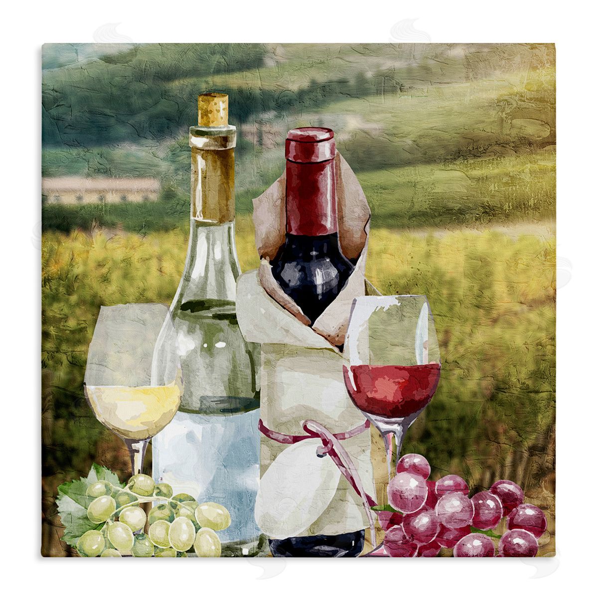 Kim Allen Wine Tasting Landscape Stretched Canvas Wall Art Print