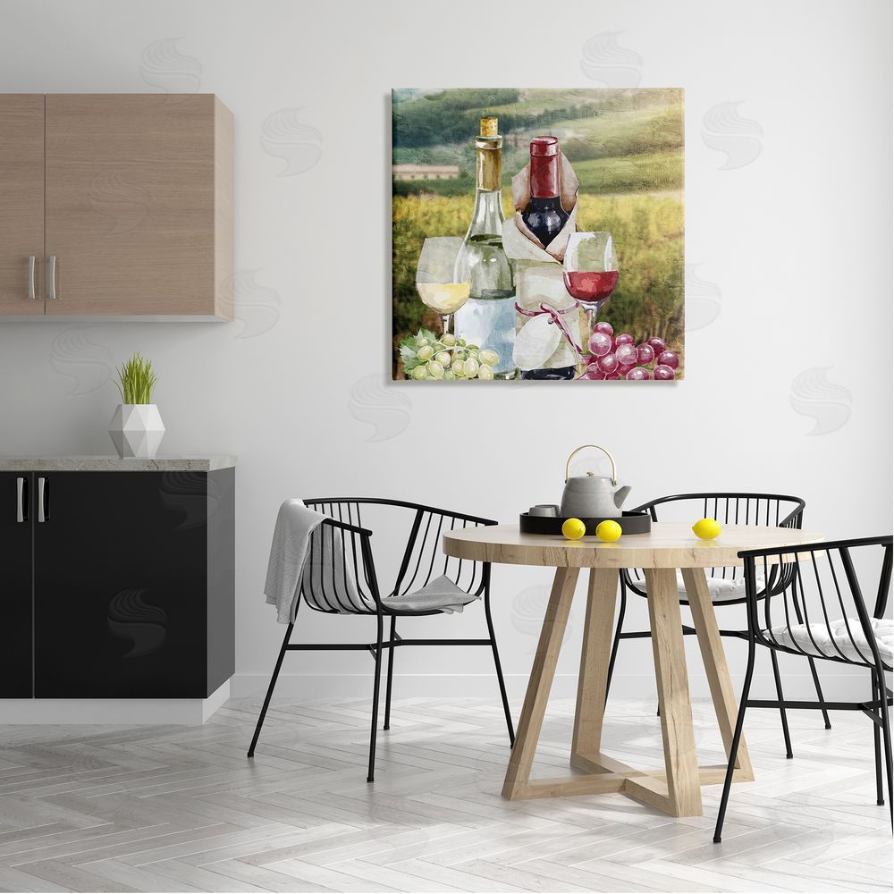 Kim Allen Wine Tasting Landscape Canvas Wall Art in Room