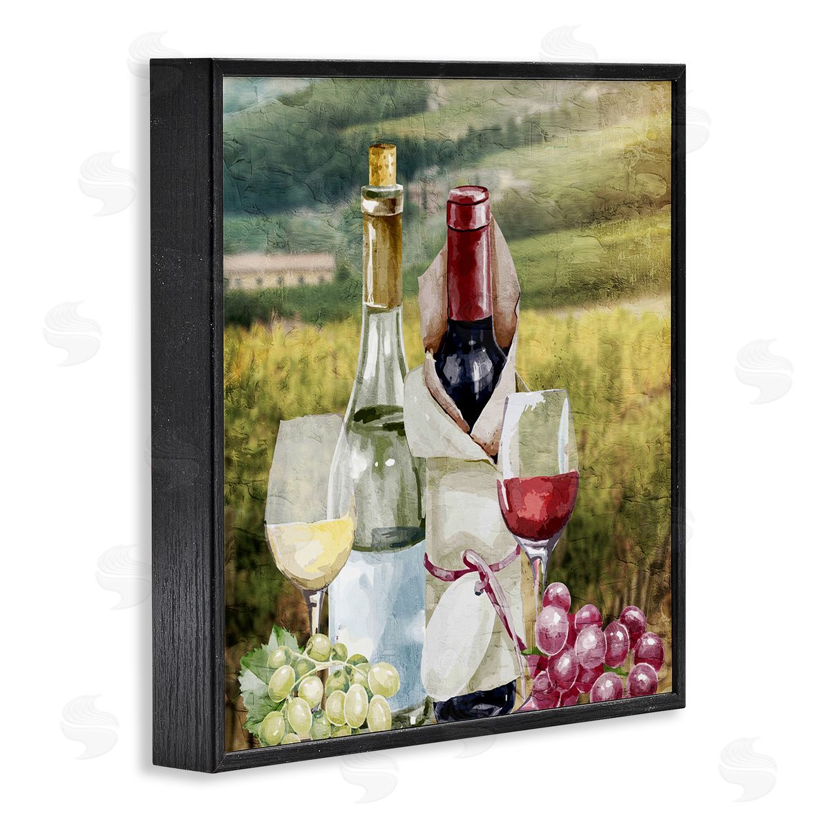 Kim Allen Wine Tasting Landscape Black Framed Glicee Wall Art Print