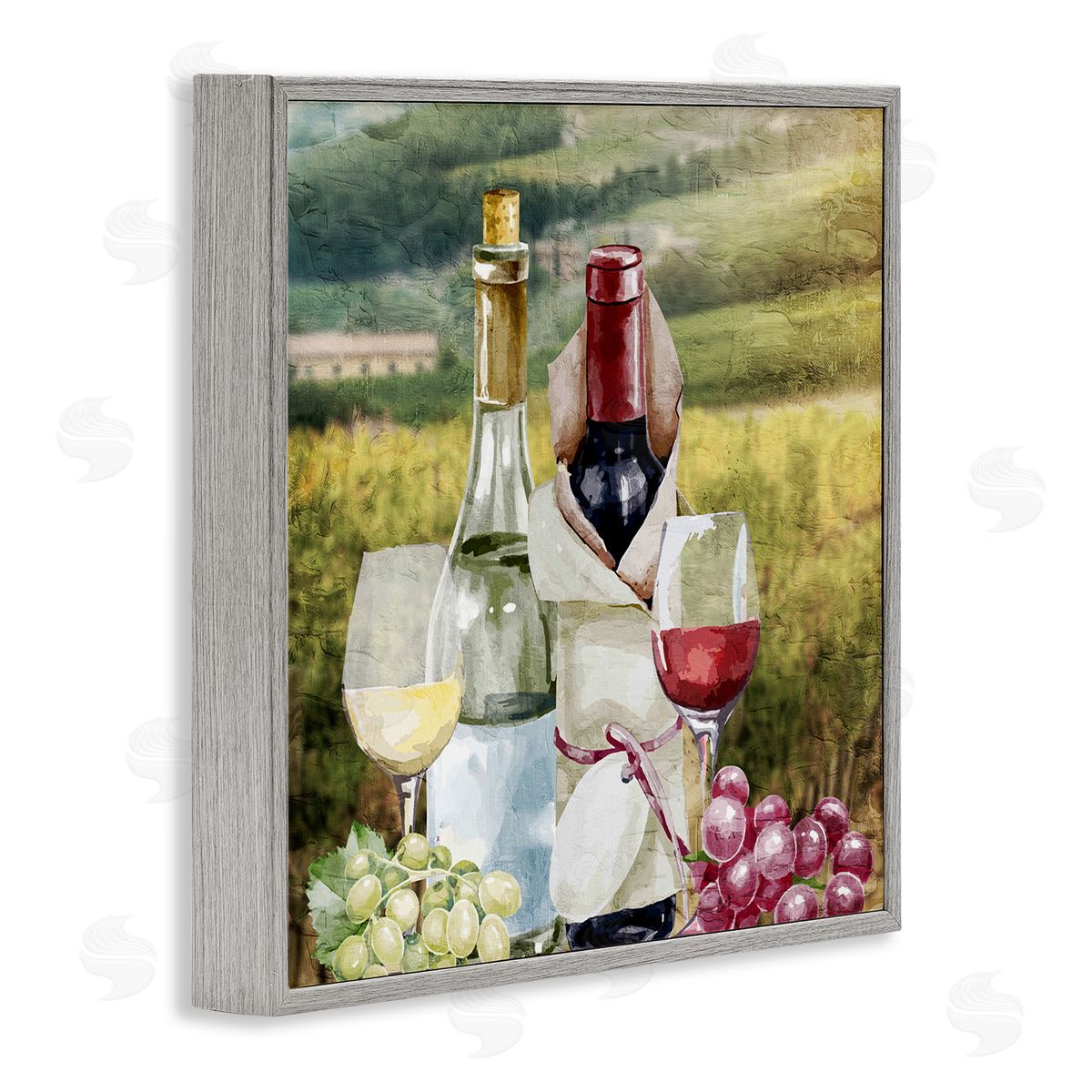 Kim Allen Wine Tasting Landscape Gray Framed Glicee Wall Art Print