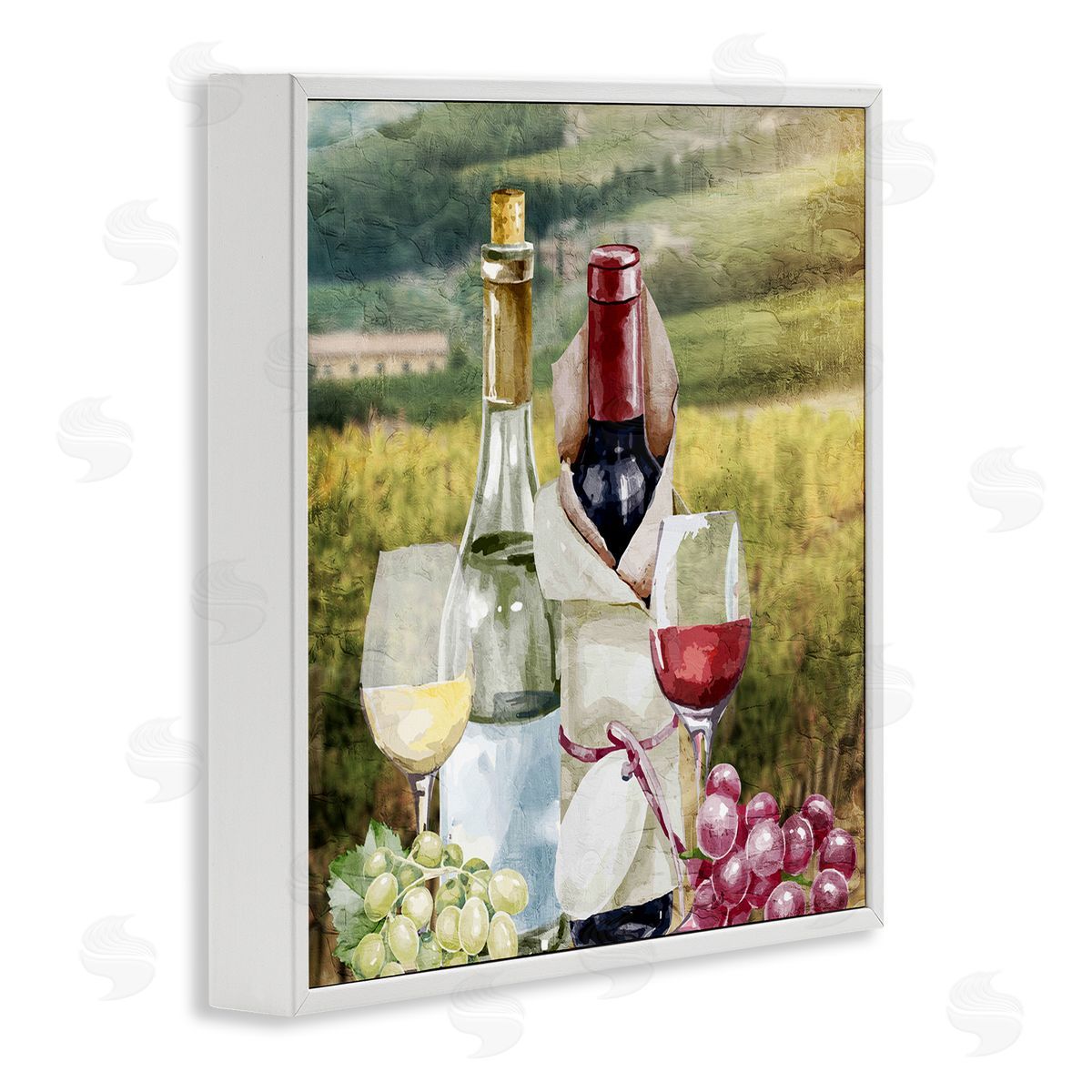 Kim Allen Wine Tasting Landscape White Framed Glicee Wall Art Print