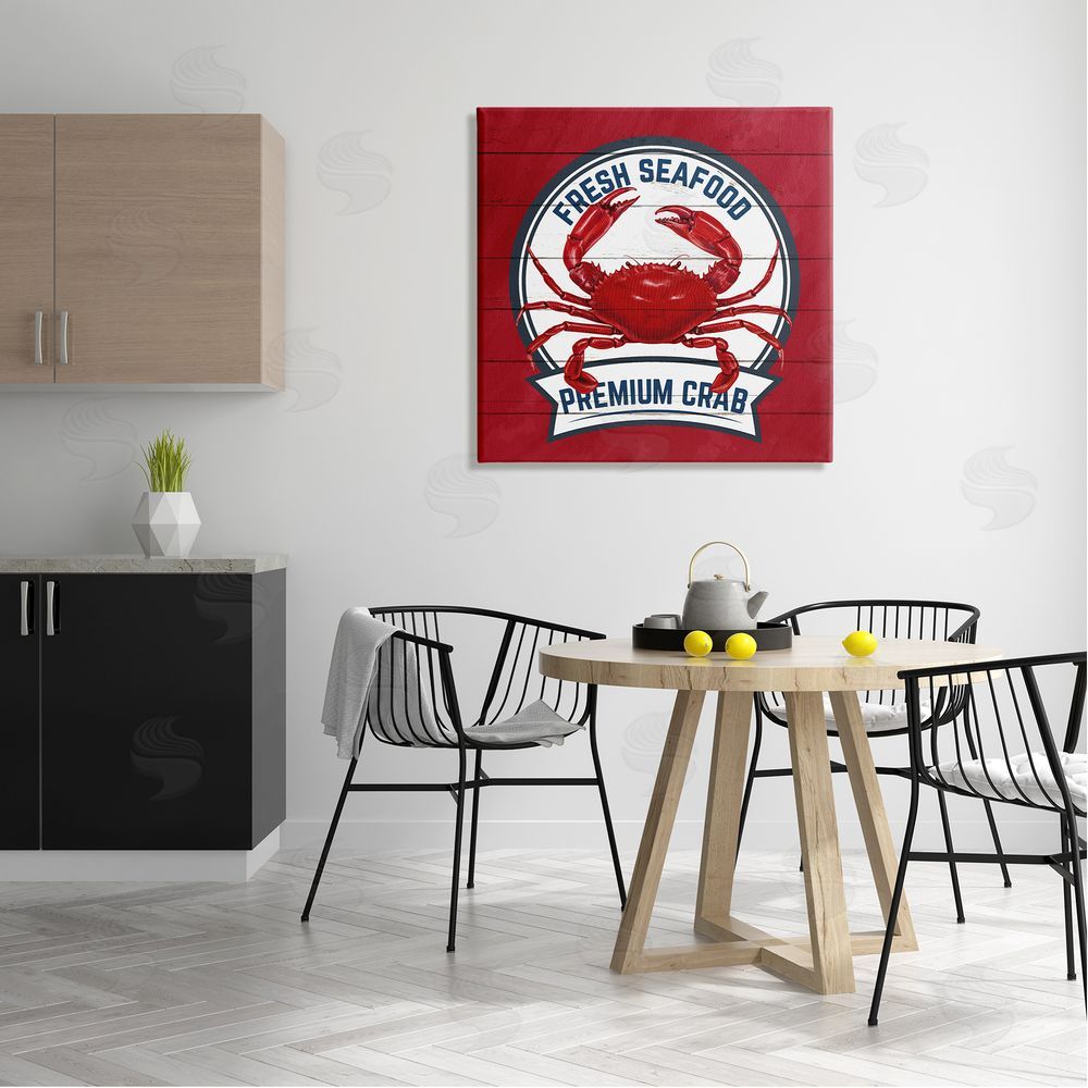 Kim Allen Premium Crab Seafood Canvas Wall Art in Room