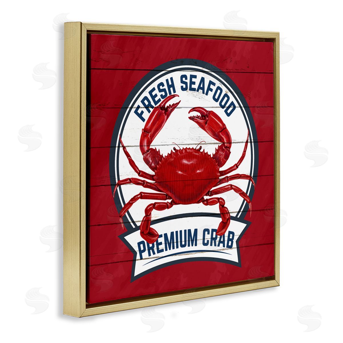 Kim Allen Premium Crab Seafood Gold Floating Frame Canvas Wall Art Print