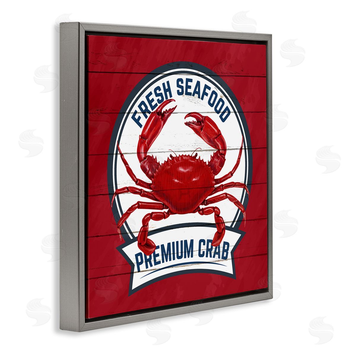 Kim Allen Premium Crab Seafood Gray Floating Frame Canvas Wall Art Print