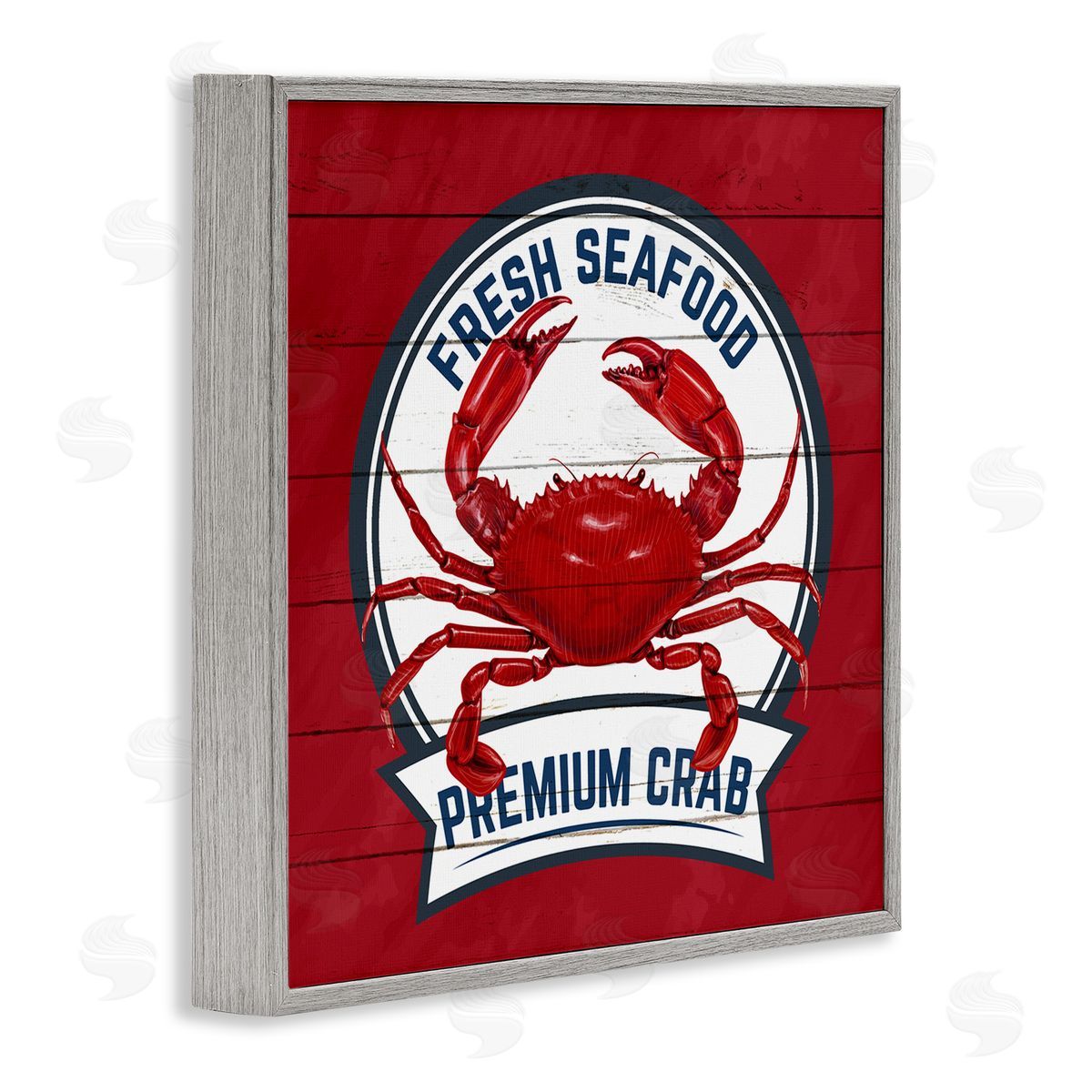 Kim Allen Premium Crab Seafood Gray Framed Glicee Wall Art Print