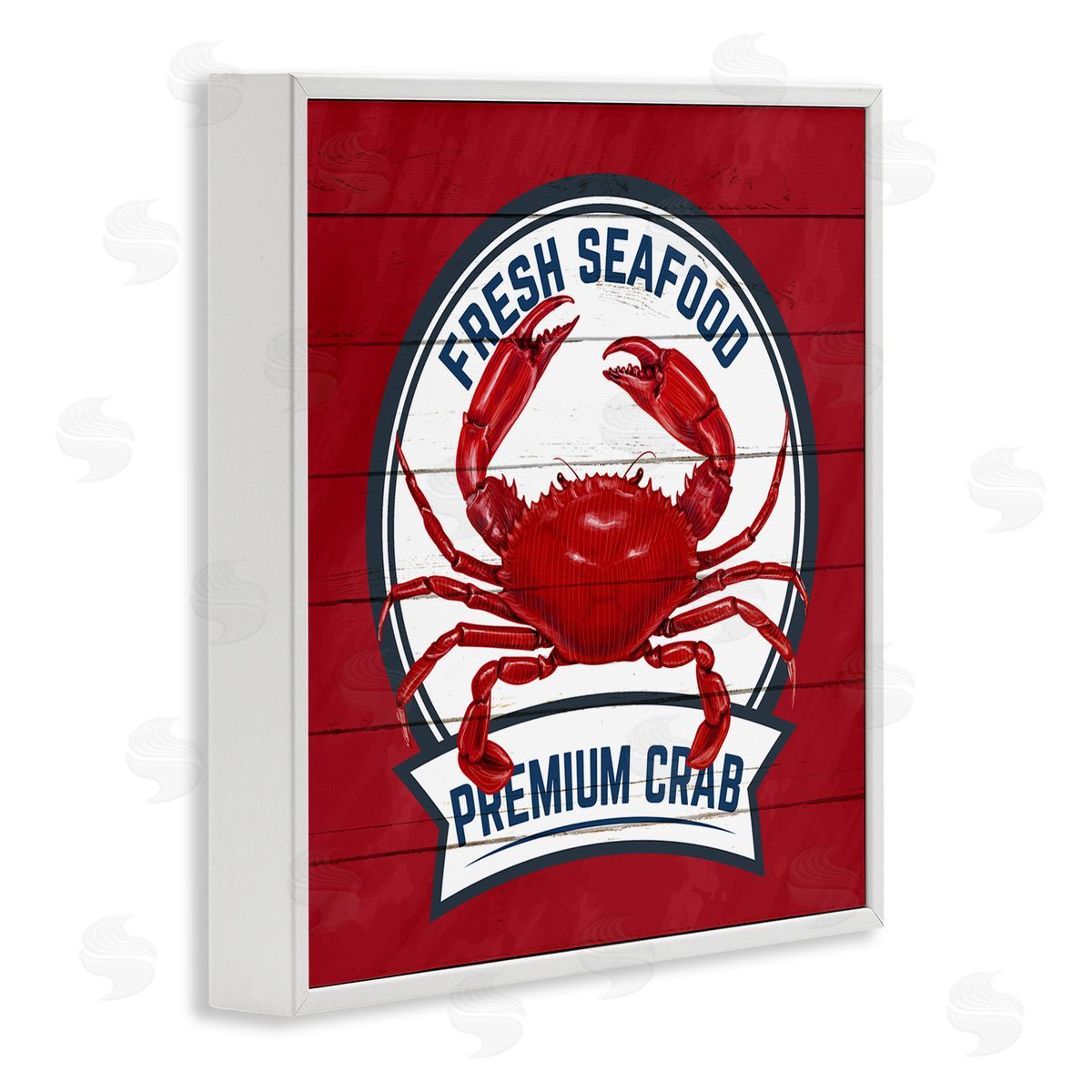 Kim Allen Premium Crab Seafood White Framed Glicee Wall Art Print