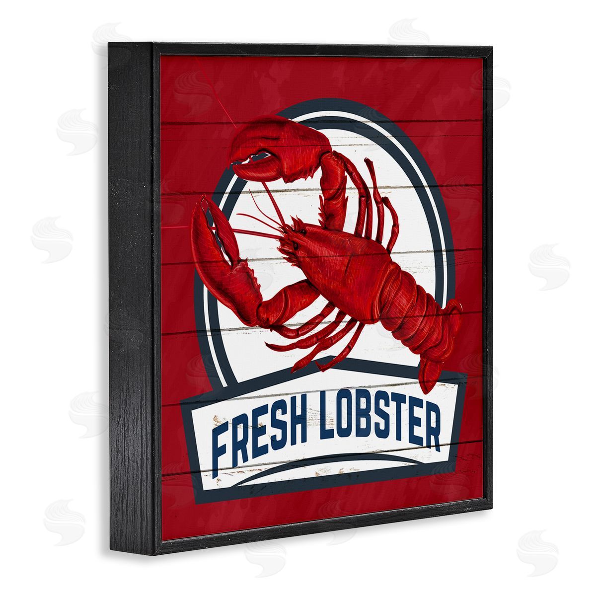 Kim Allen Red Fresh Lobster Phrase Black Framed Glicee Wall Art Print