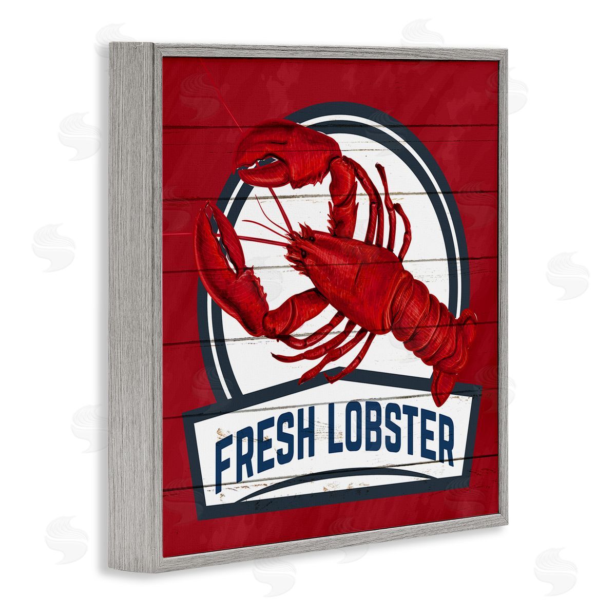 Kim Allen Red Fresh Lobster Phrase Gray Framed Glicee Wall Art Print