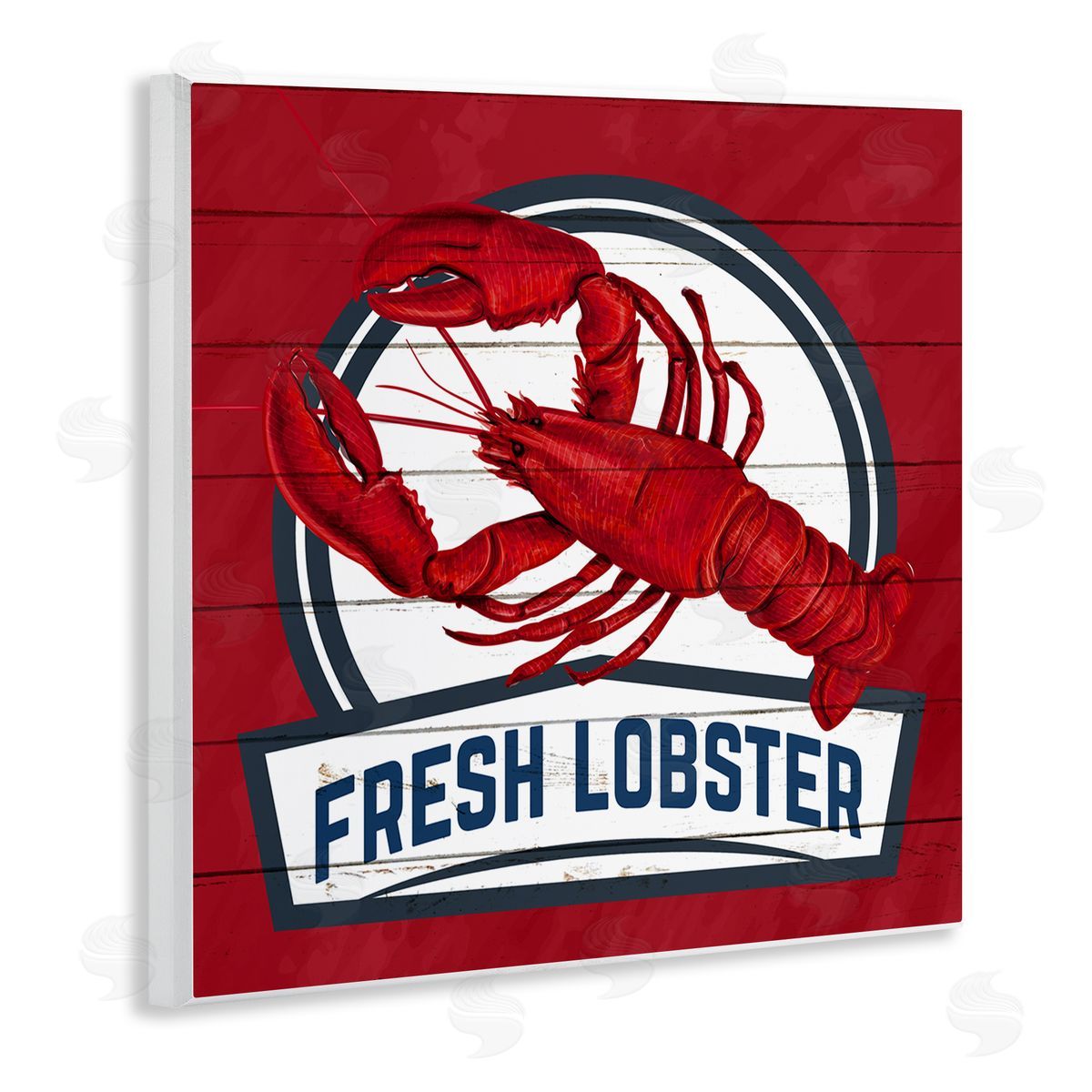 Kim Allen Red Fresh Lobster Phrase Wooden Wall Plaque Art Print
