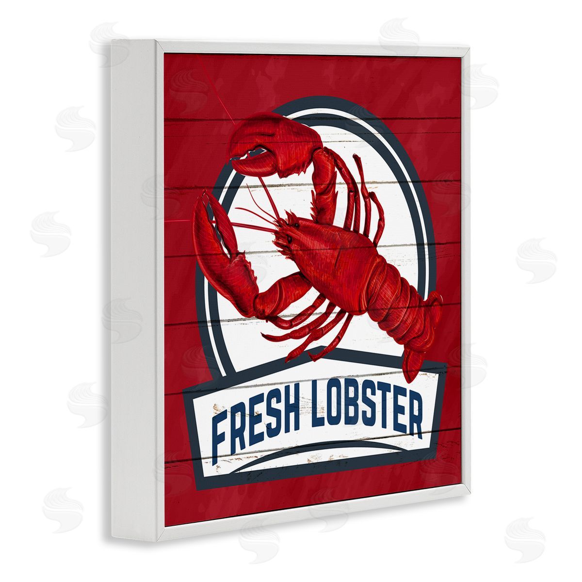 Kim Allen Red Fresh Lobster Phrase White Framed Glicee Wall Art Print