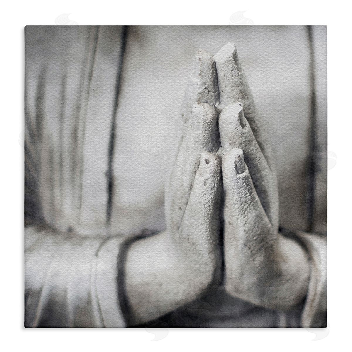LSR Design Studio Buddha Prayer Hands Stretched Canvas Wall Art Print