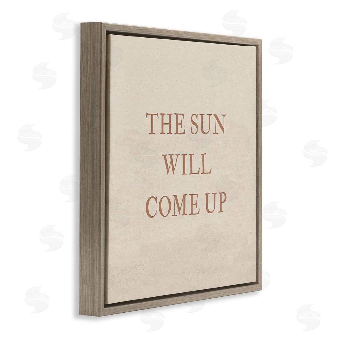 Carol Robinson Sun Will Come Up Phrase Brown Floating Frame Canvas Wall Art Print