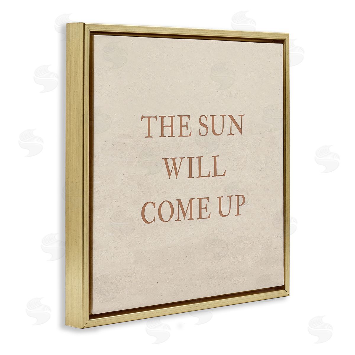 Carol Robinson Sun Will Come Up Phrase Gold Floating Frame Canvas Wall Art Print