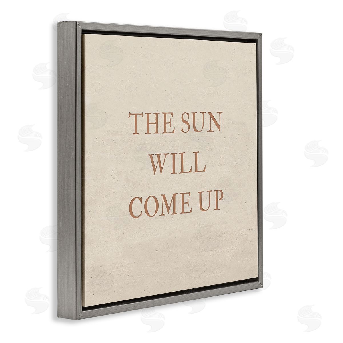 Carol Robinson Sun Will Come Up Phrase Gray Floating Frame Canvas Wall Art Print