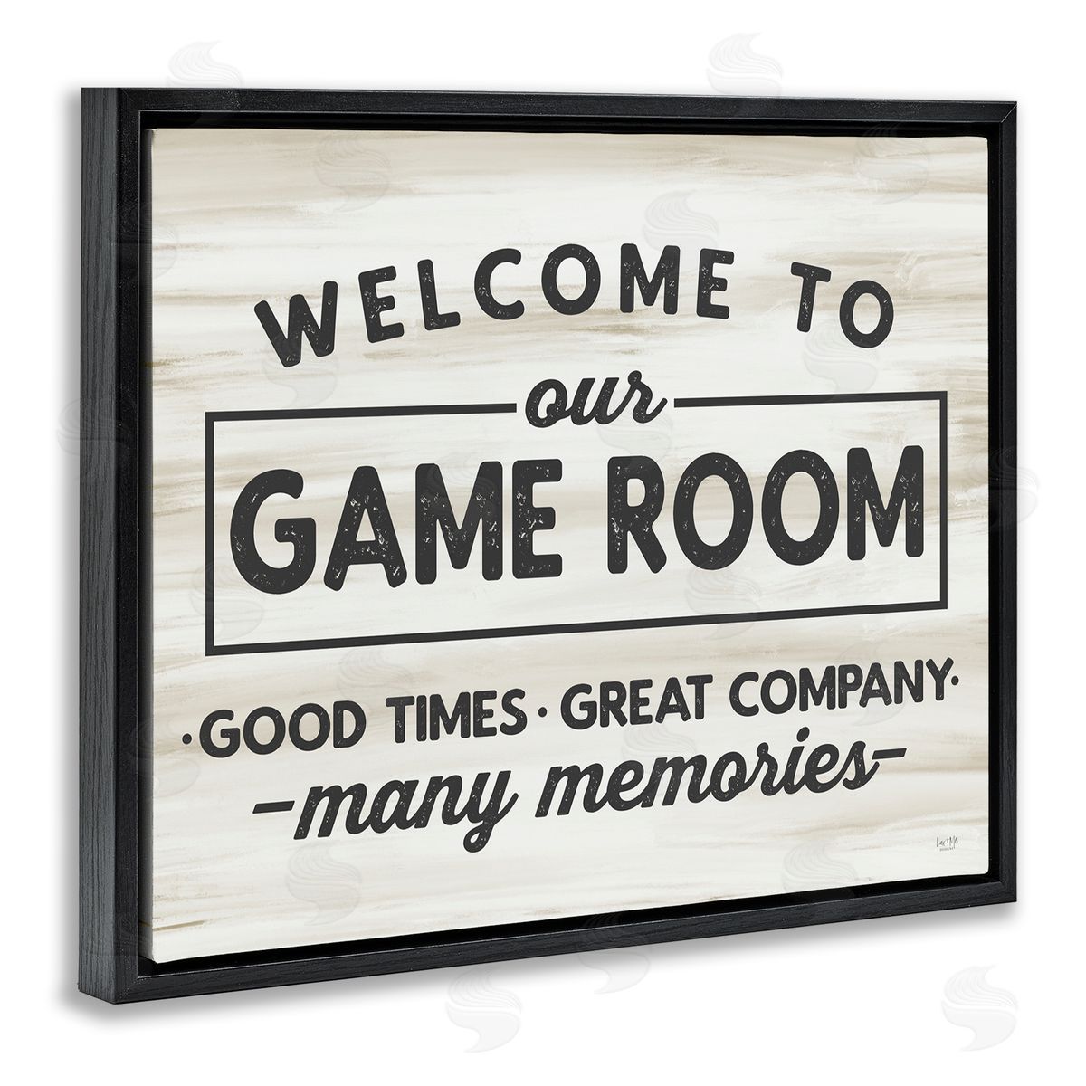 Welcome To Game Room Black Floating Frame Canvas Wall Art, Home Decor by Lux + Me Designs