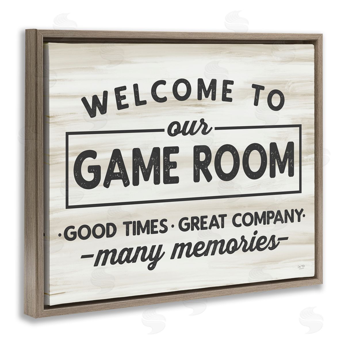 Welcome To Game Room Brown Floating Frame Canvas Wall Art, Home Decor by Lux + Me Designs