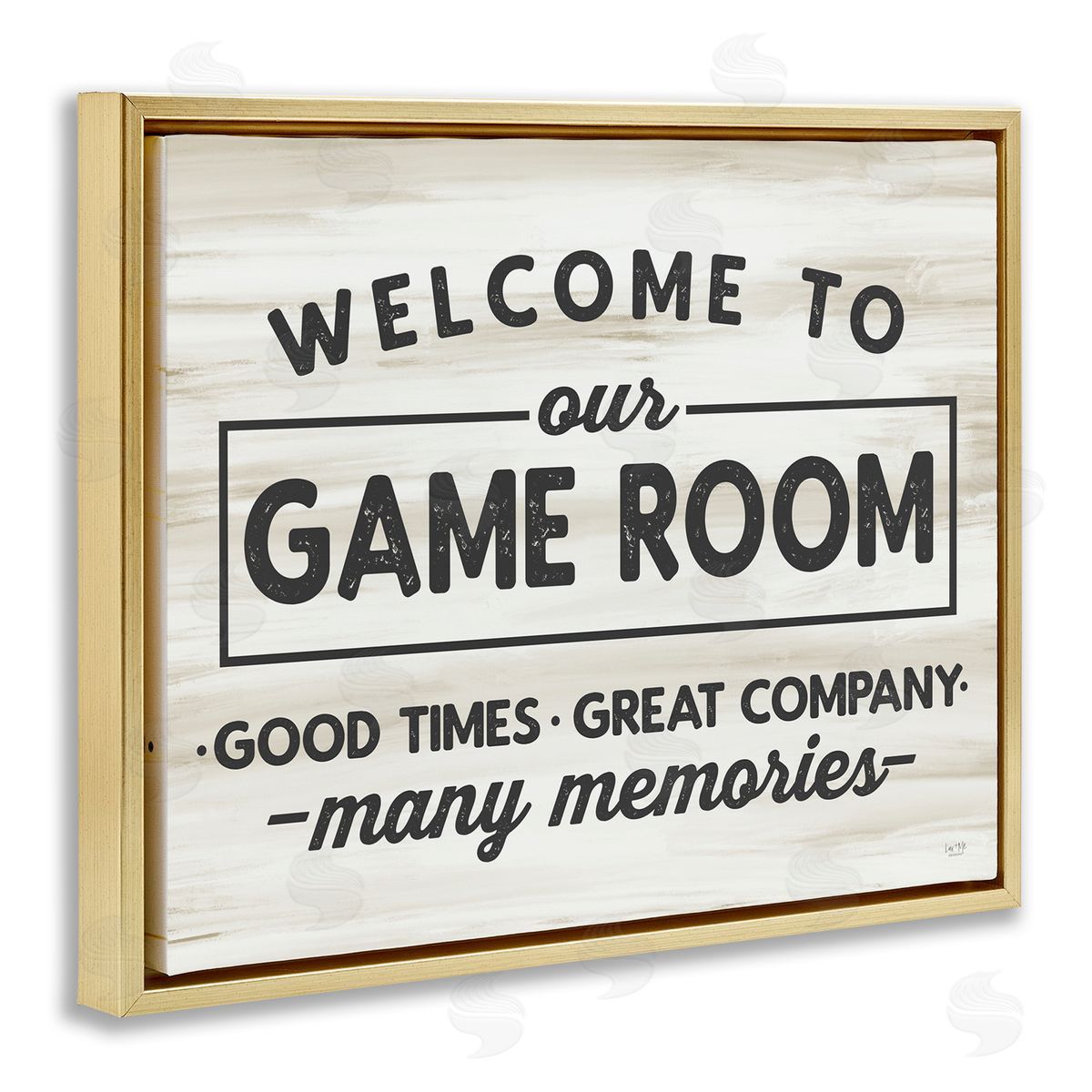 Welcome To Game Room Gold Floating Frame Canvas Wall Art, Home Decor by Lux + Me Designs
