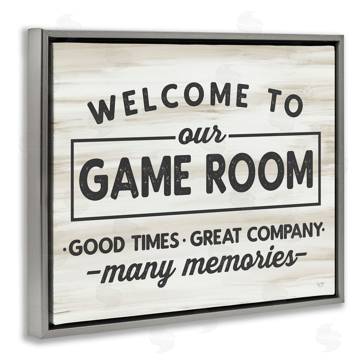 Welcome To Game Room Grey Floating Frame Canvas Wall Art, Home Decor by Lux + Me Designs