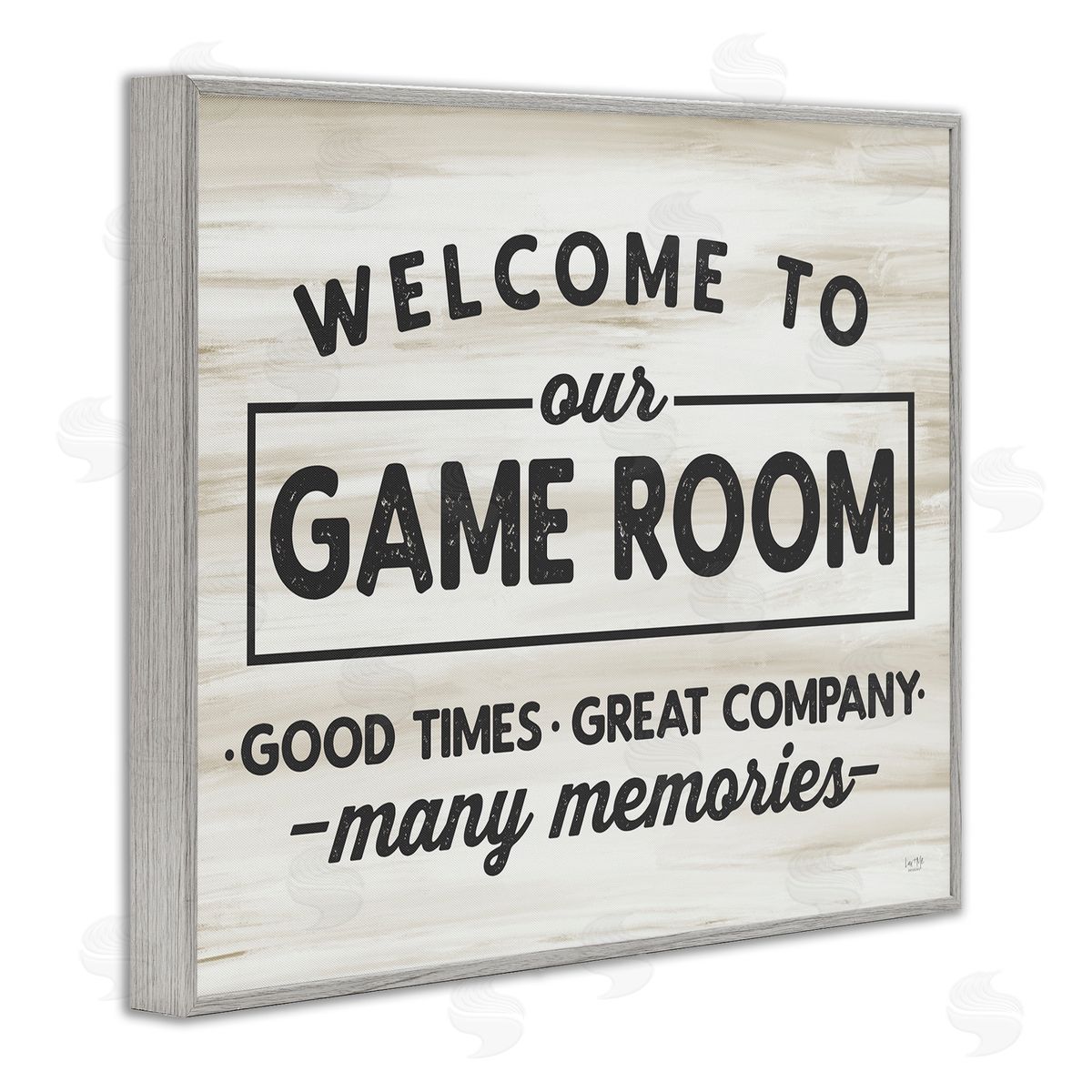 Welcome To Game Room Grey Frame Print Wall Art, Home Decor by Lux + Me Designs