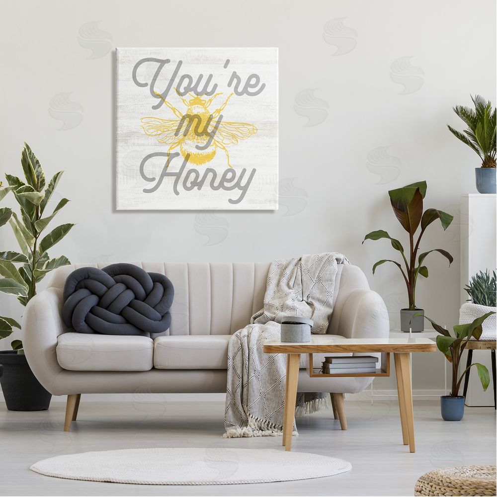 Stupell Studio My Honey Country Phrase Canvas Wall Art in Room