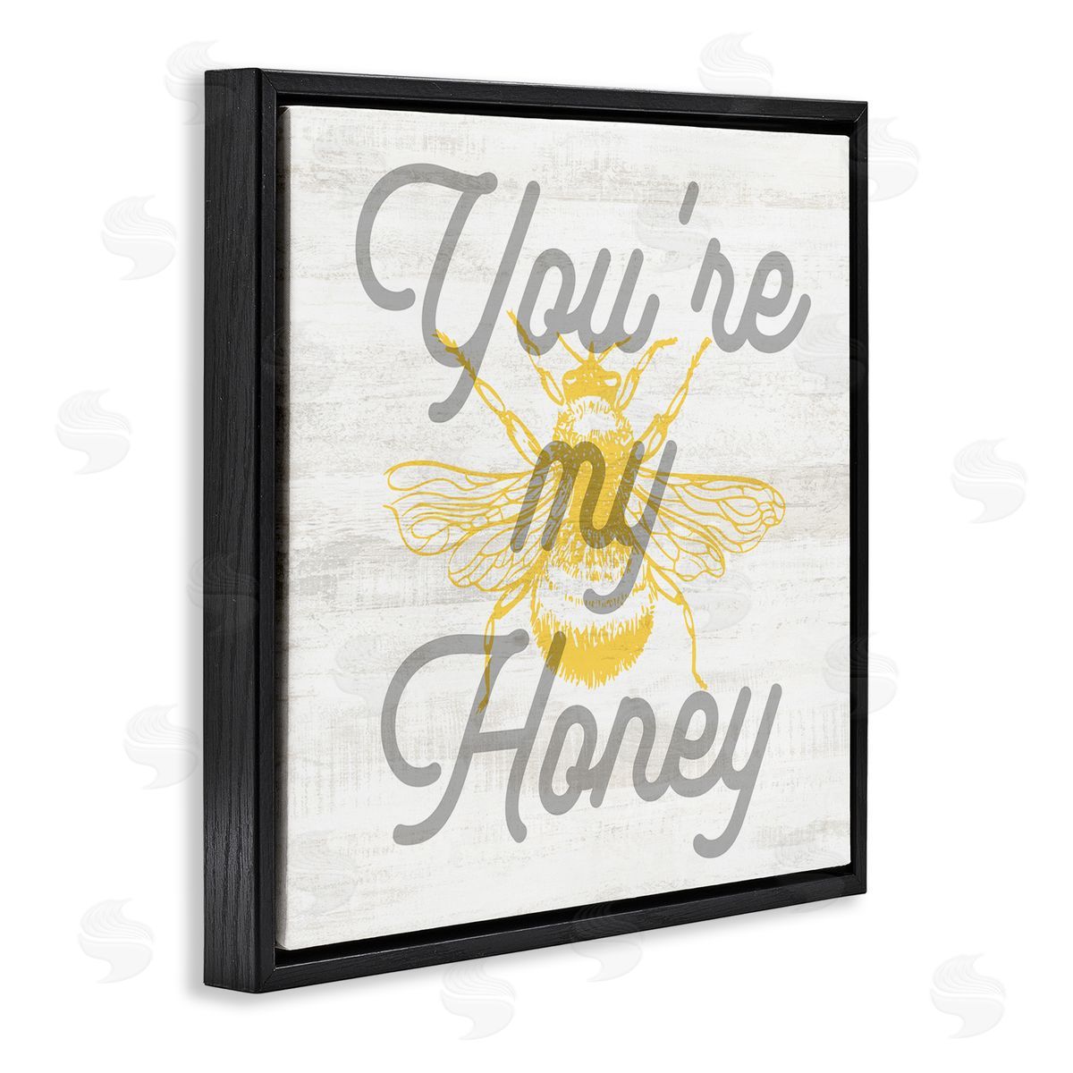Stupell Studio My Honey Country Phrase Black Floating Frame Canvas Wall Art Print