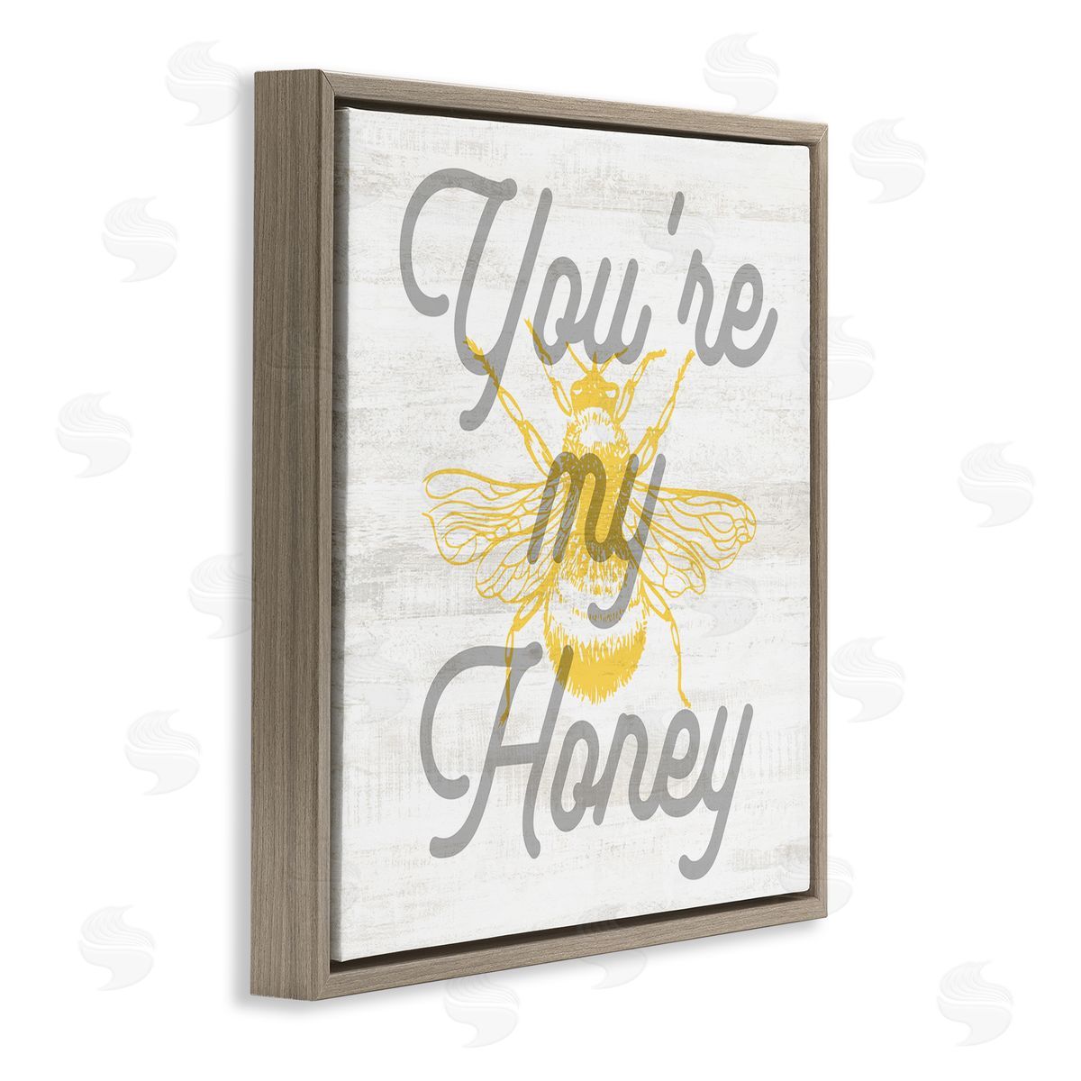 Stupell Studio My Honey Country Phrase Brown Floating Frame Canvas Wall Art Print