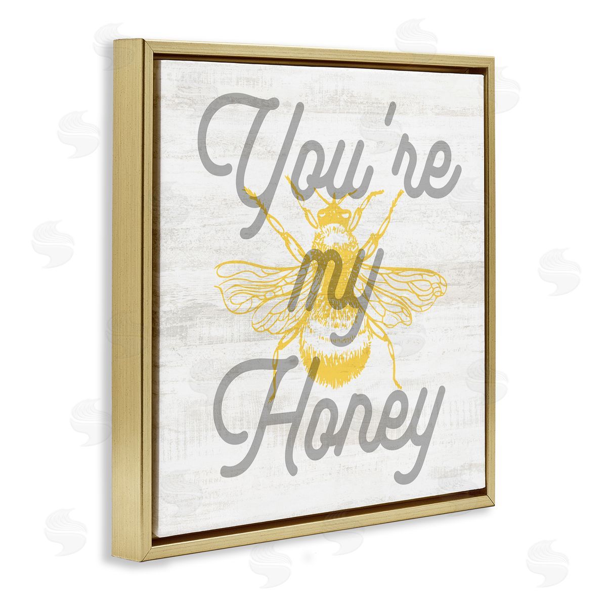 Stupell Studio My Honey Country Phrase Gold Floating Frame Canvas Wall Art Print