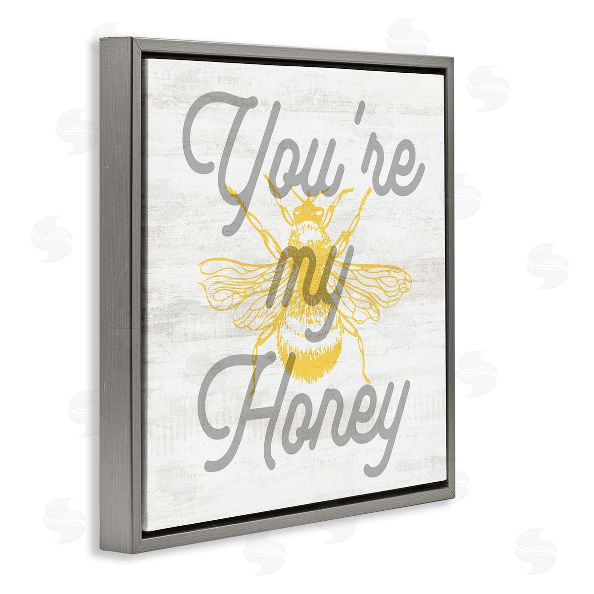 Stupell Studio My Honey Country Phrase Gray Floating Frame Canvas Wall Art Print