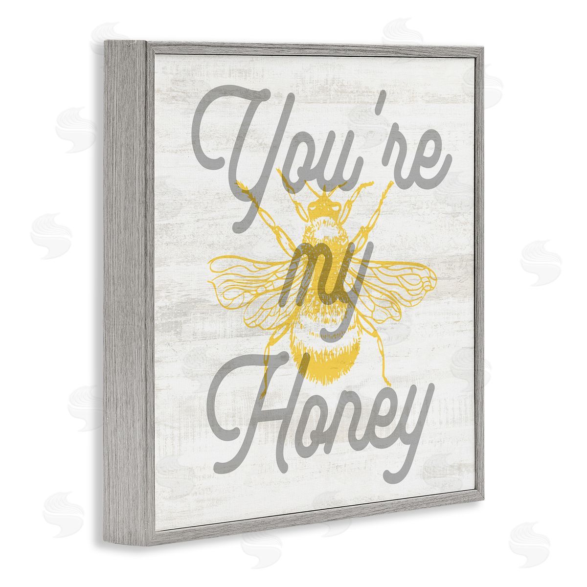 Stupell Studio My Honey Country Phrase Gray Framed Glicee Wall Art Print