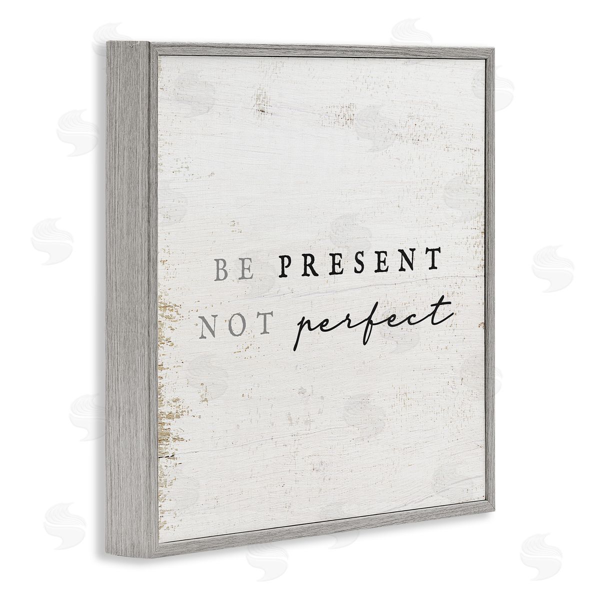 Stupell Studio Rustic Present Not Perfect Gray Framed Glicee Wall Art Print